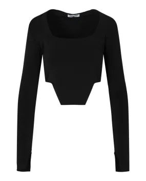 AMBUSH Womens Square Neck Fitted Crop Top