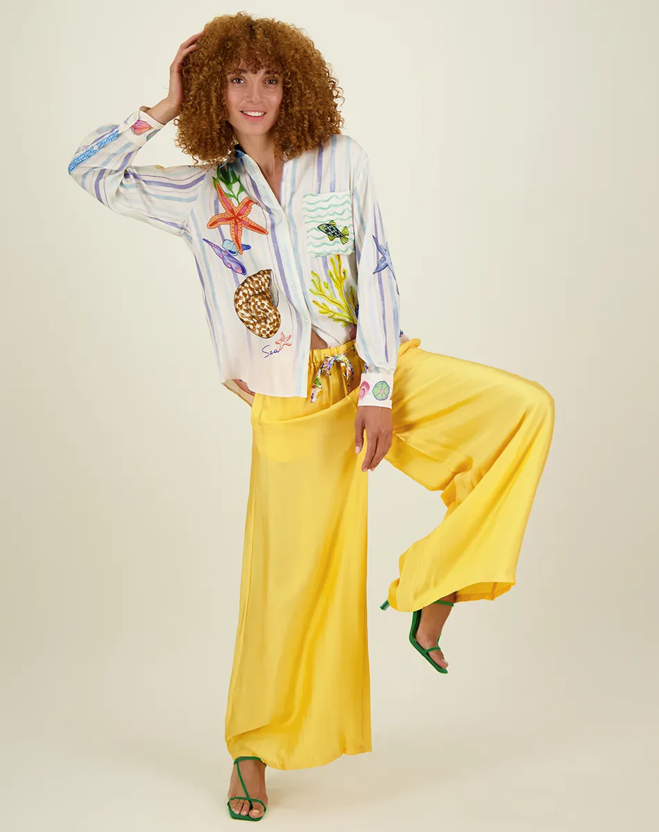 Annie Yellow Wide Leg Pants