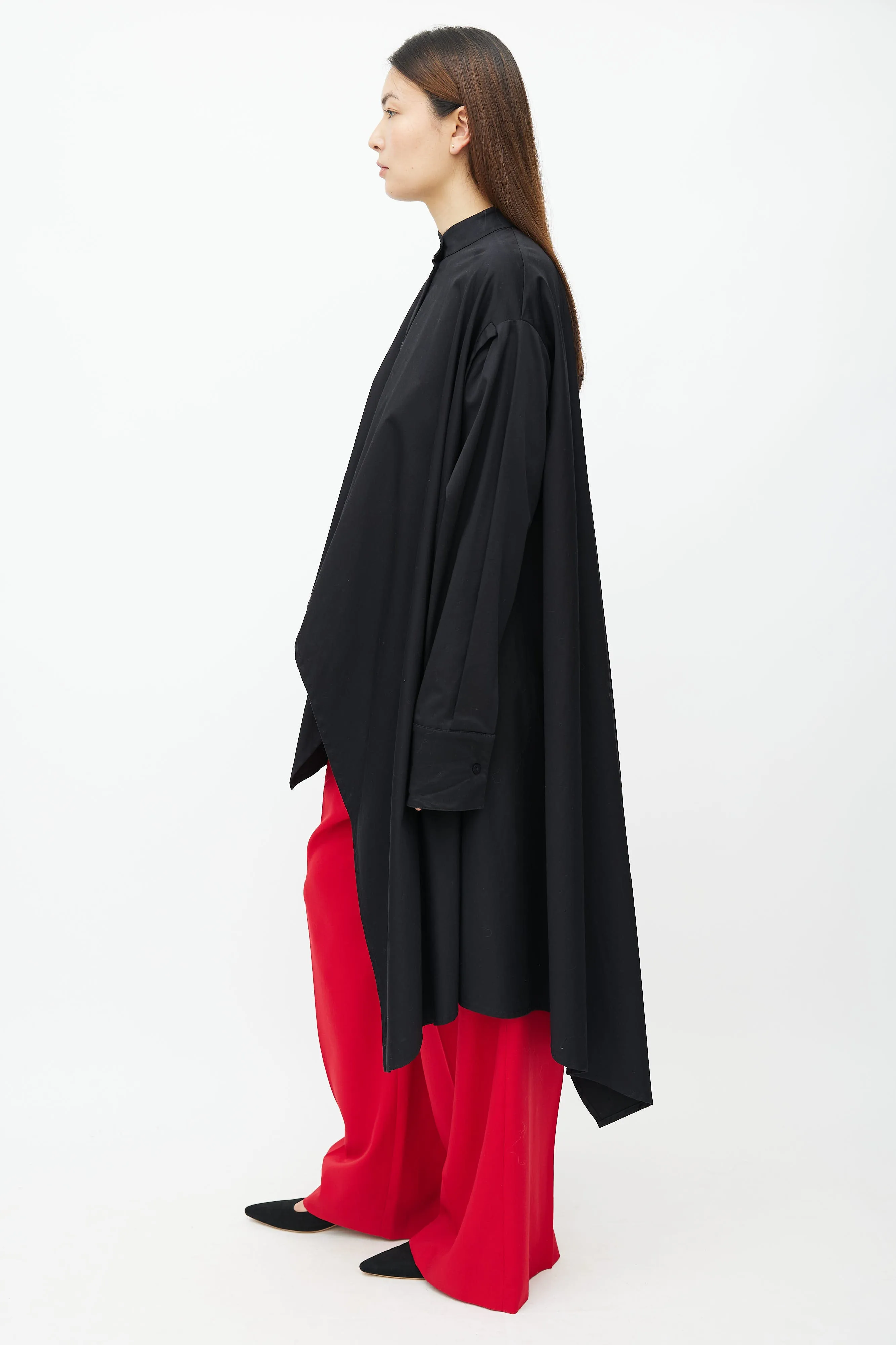 Black Asymmetrical Oversized Shirt
