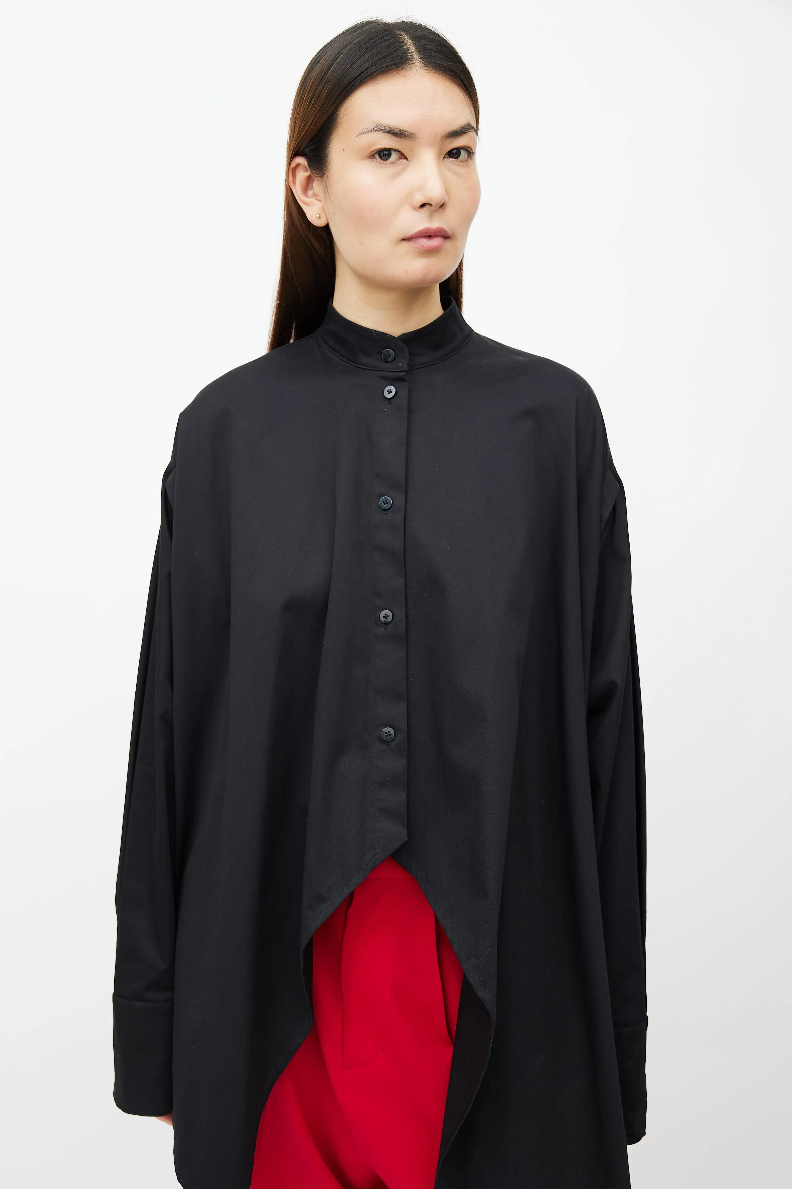Black Asymmetrical Oversized Shirt