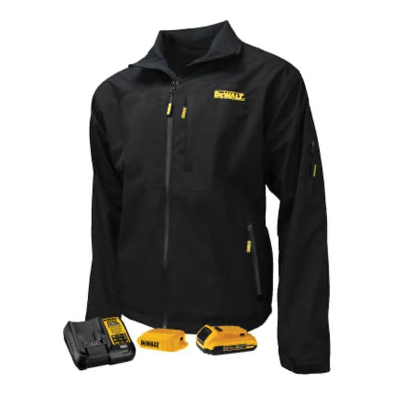 DEWALT Heated Structured Soft Shell Jacket Black With Battery & Charger