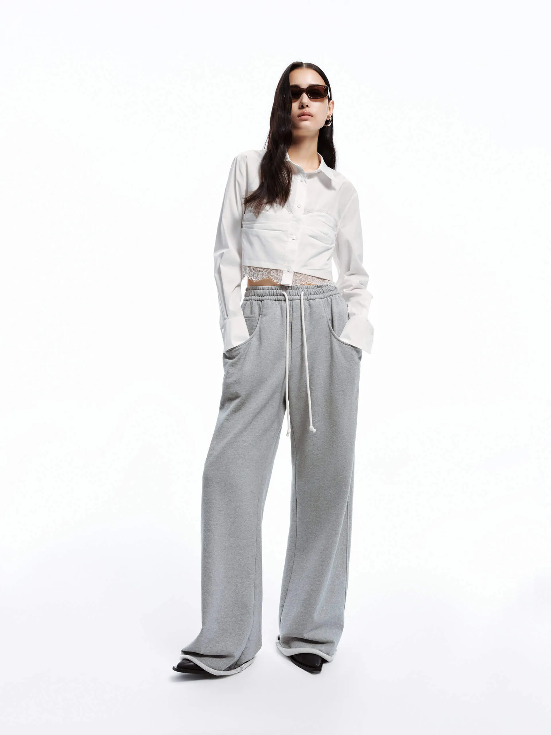 Drawstring Wide Leg Pants