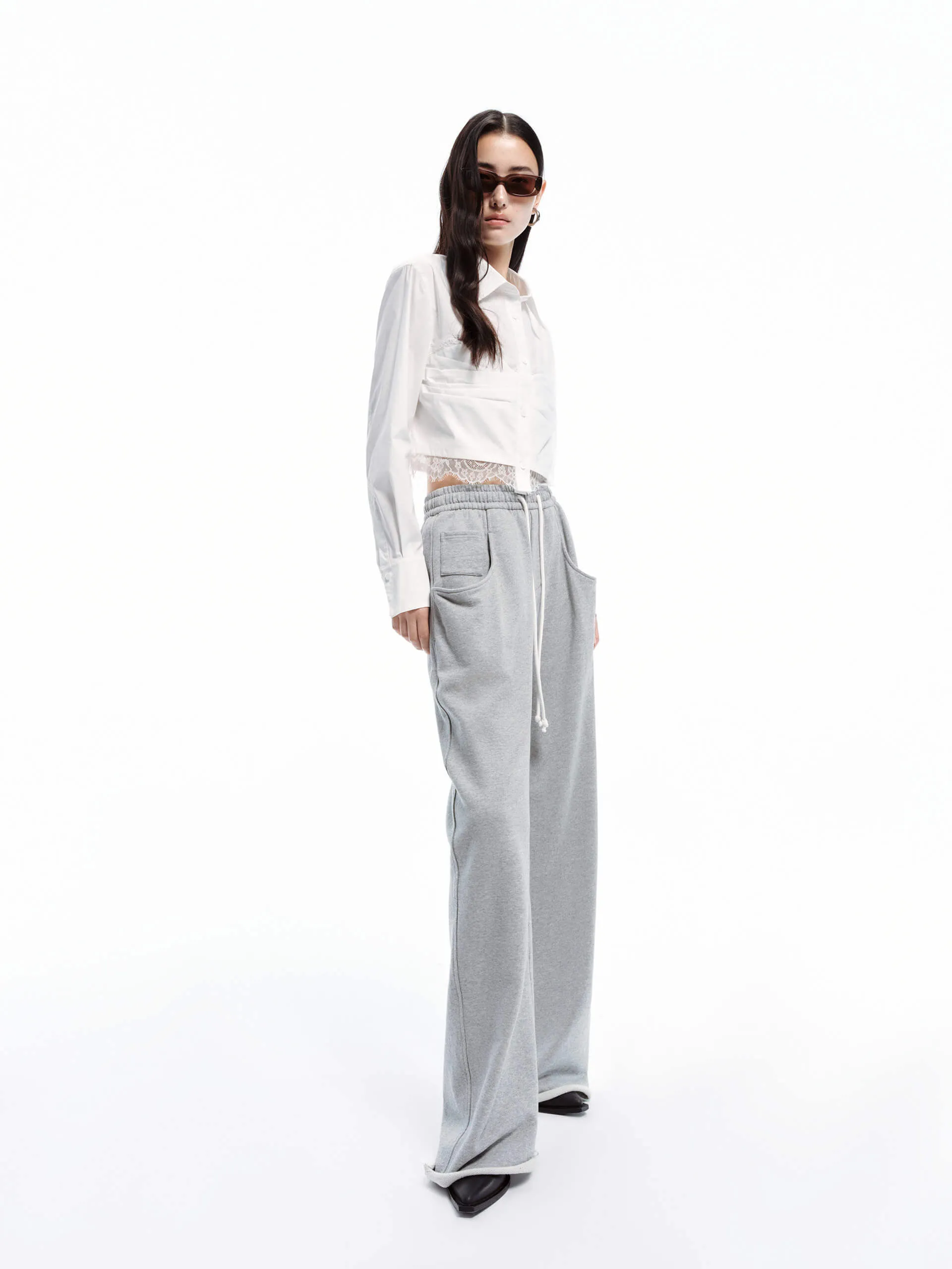 Drawstring Wide Leg Pants