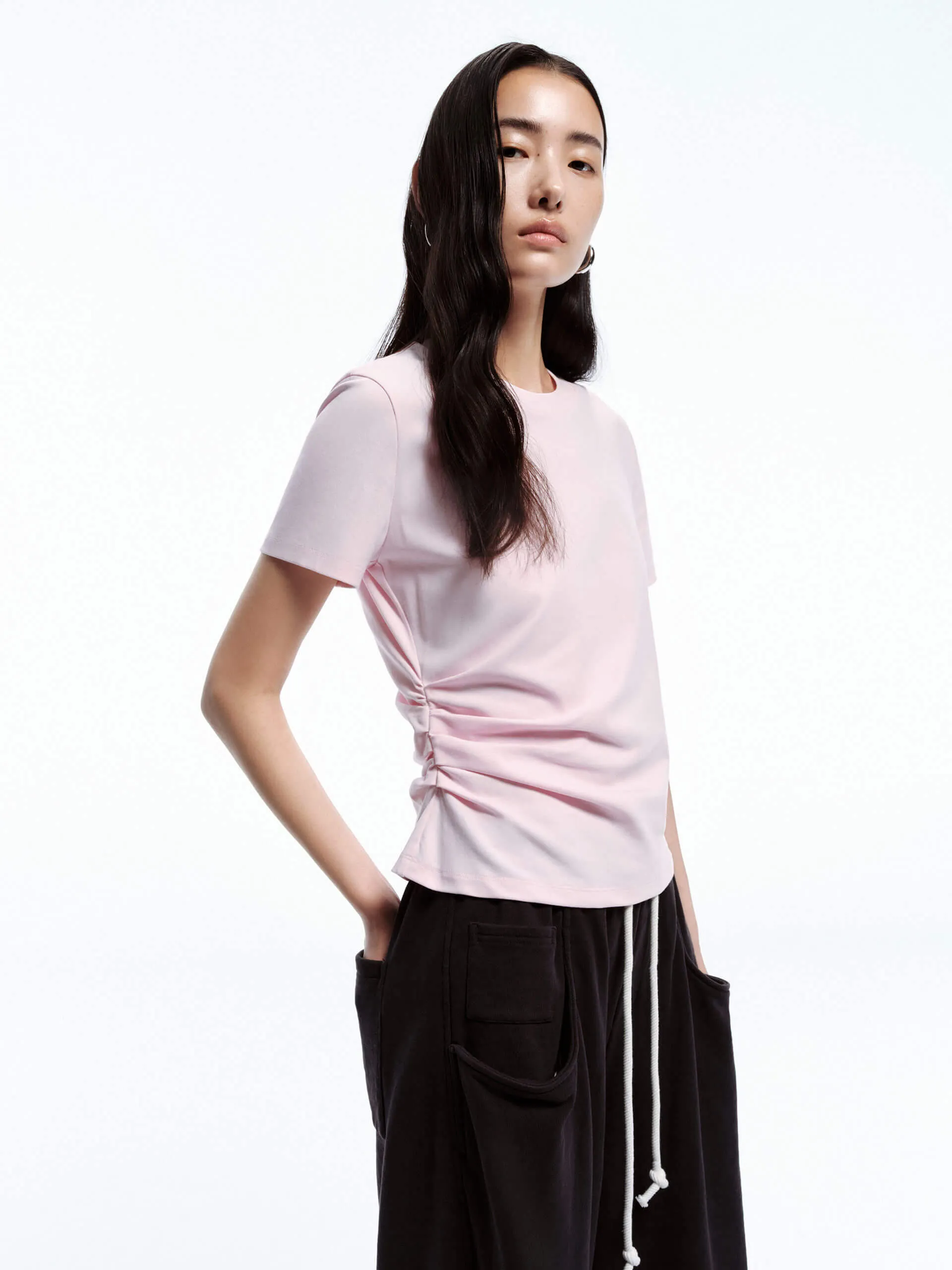 Drawstring Wide Leg Pants