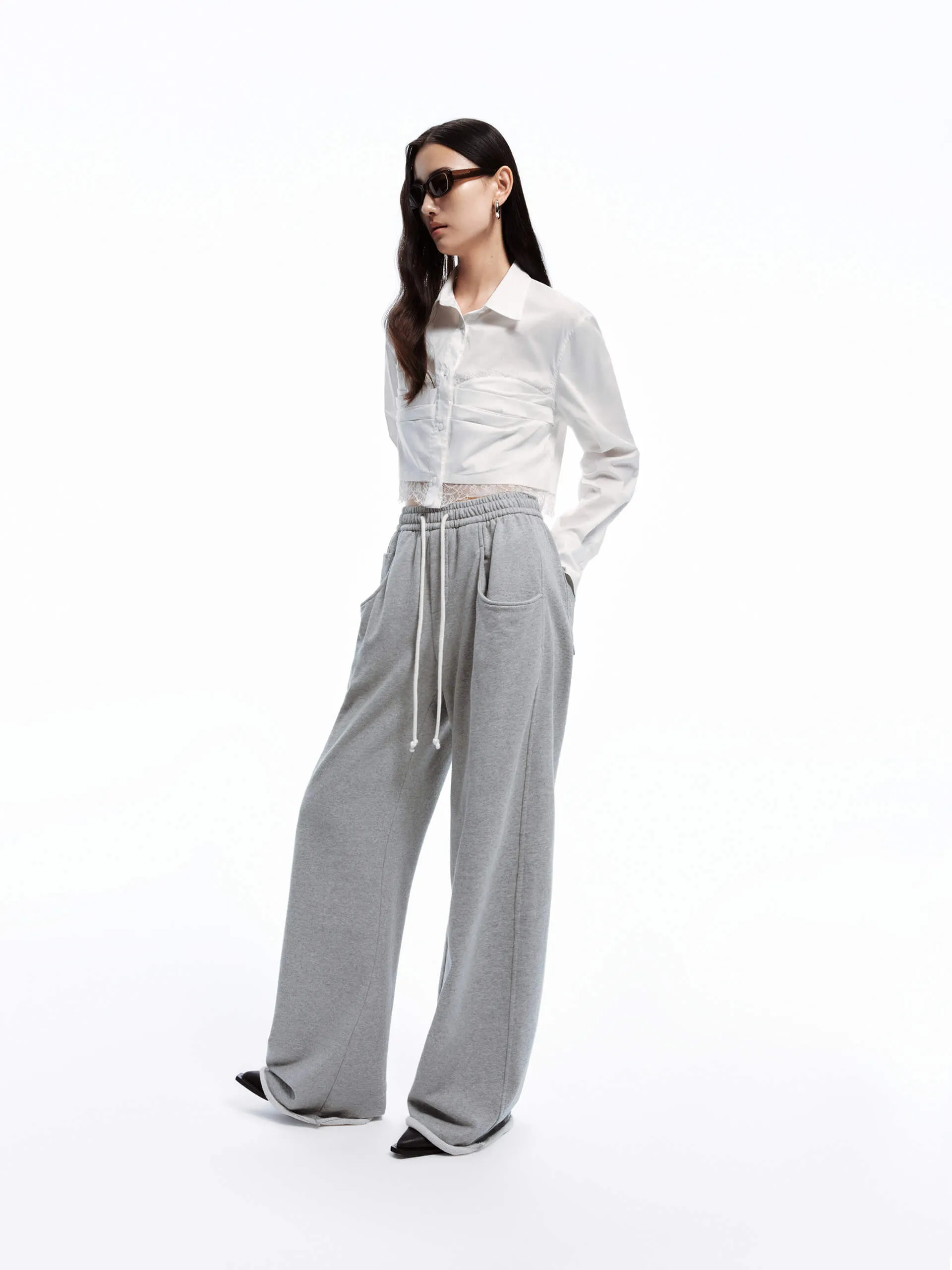 Drawstring Wide Leg Pants