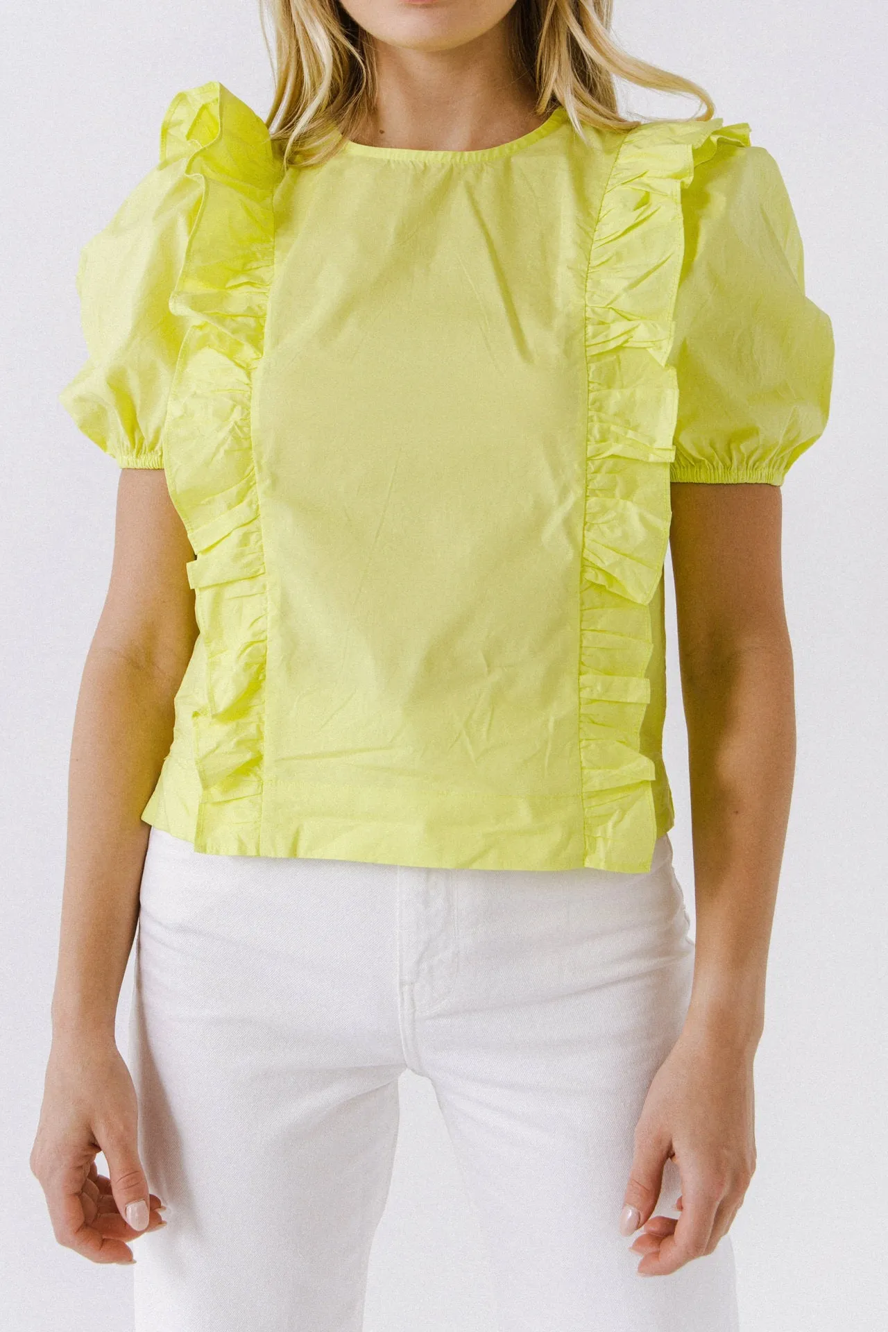 English Factory - Women Woven Ruffled Bodice Blouse