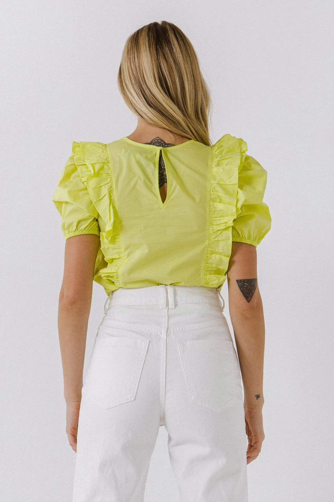 English Factory - Women Woven Ruffled Bodice Blouse