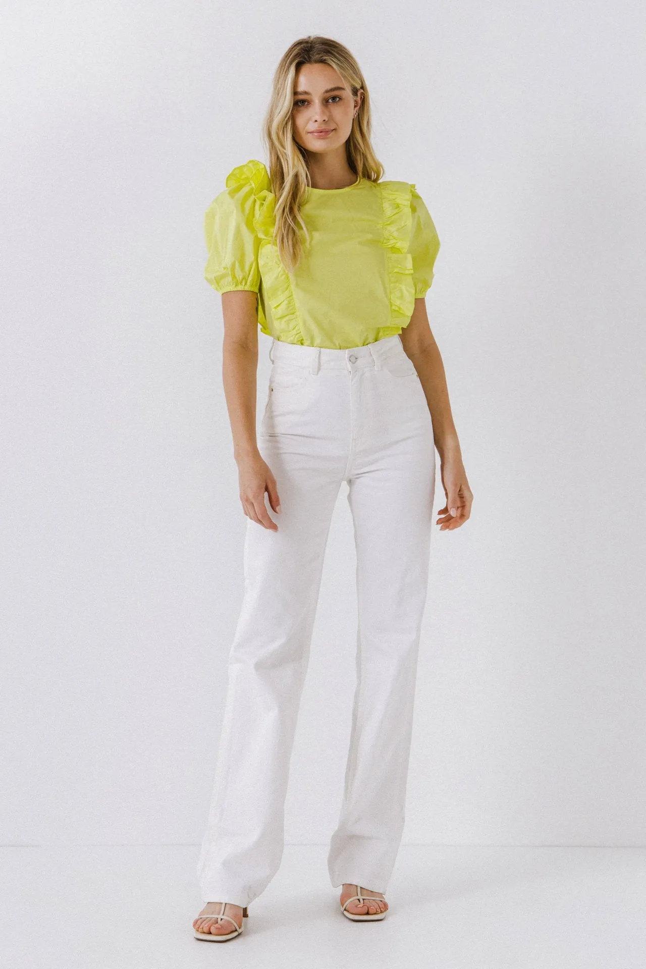 English Factory - Women Woven Ruffled Bodice Blouse