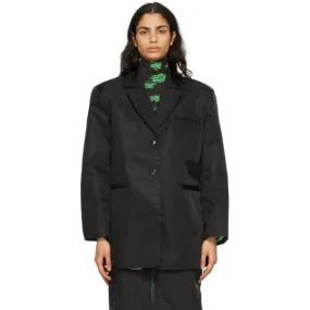 GANNI Black Nylon Oversized Blazer