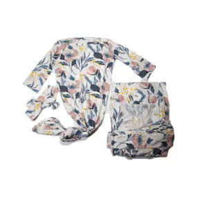 Knotted Gown Gift Bundle w/ Headband & Blanket - (0-3mo)