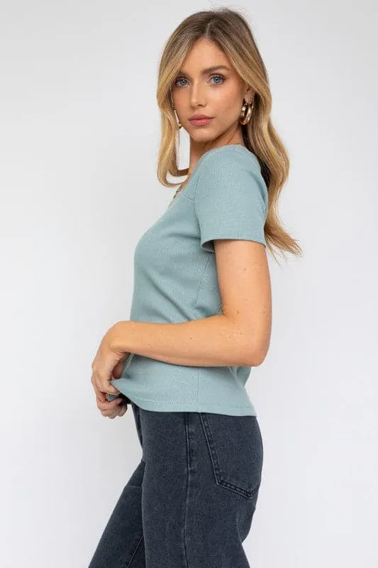 Liliana Asymmetrical Short Sleeve Top
