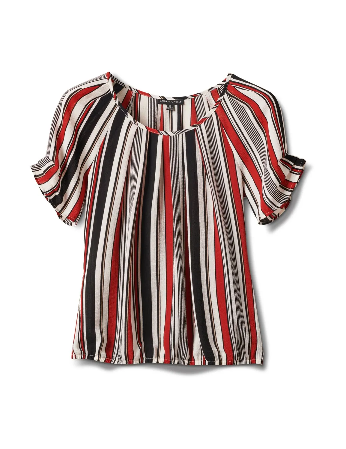 Multi Stripe Bubble Hem Blouse