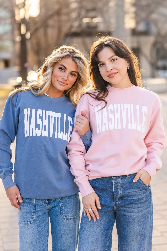 Nashville Puff Print Sweatshirt Denim
