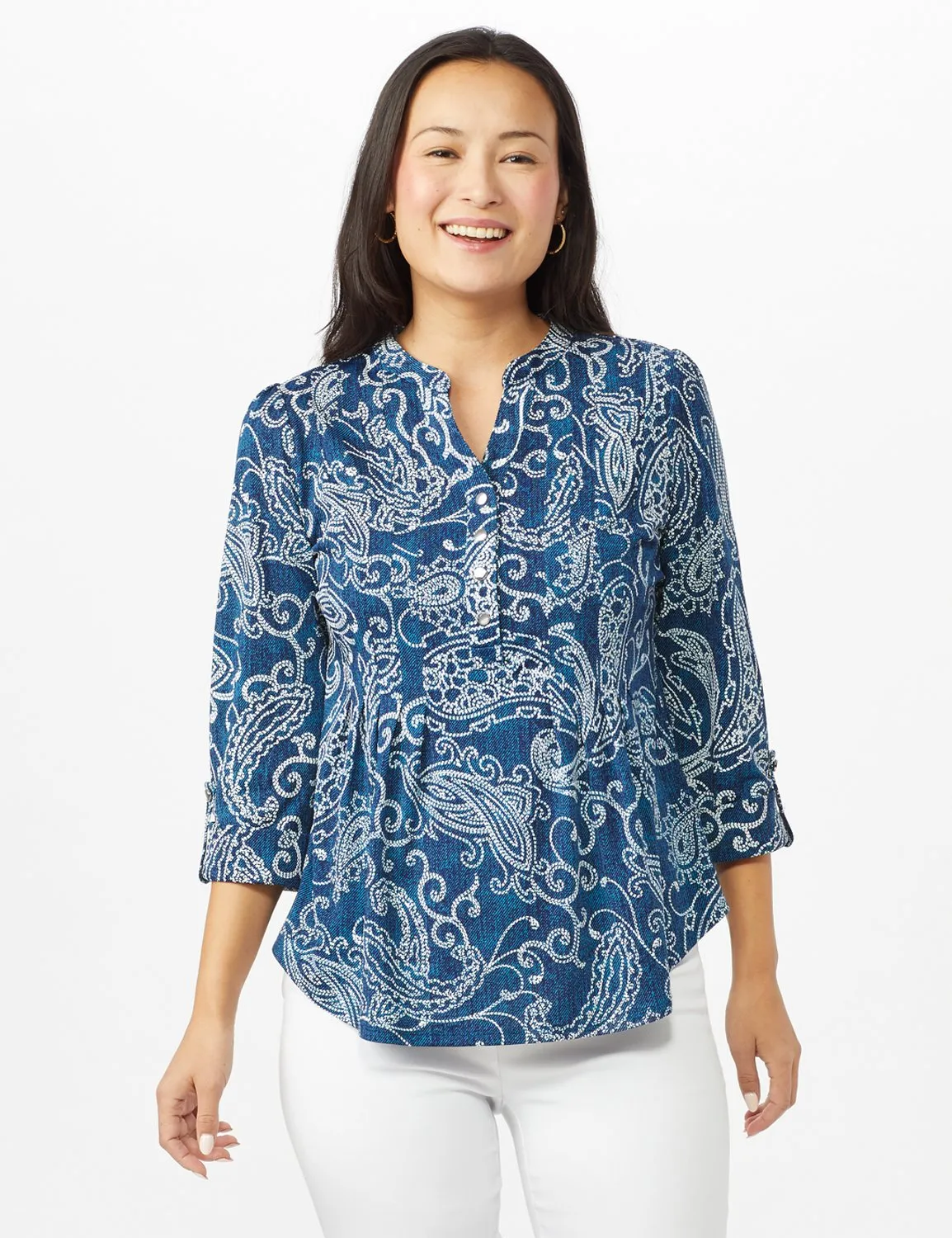 Pintuck Puff Popover Roll tab Sleeves