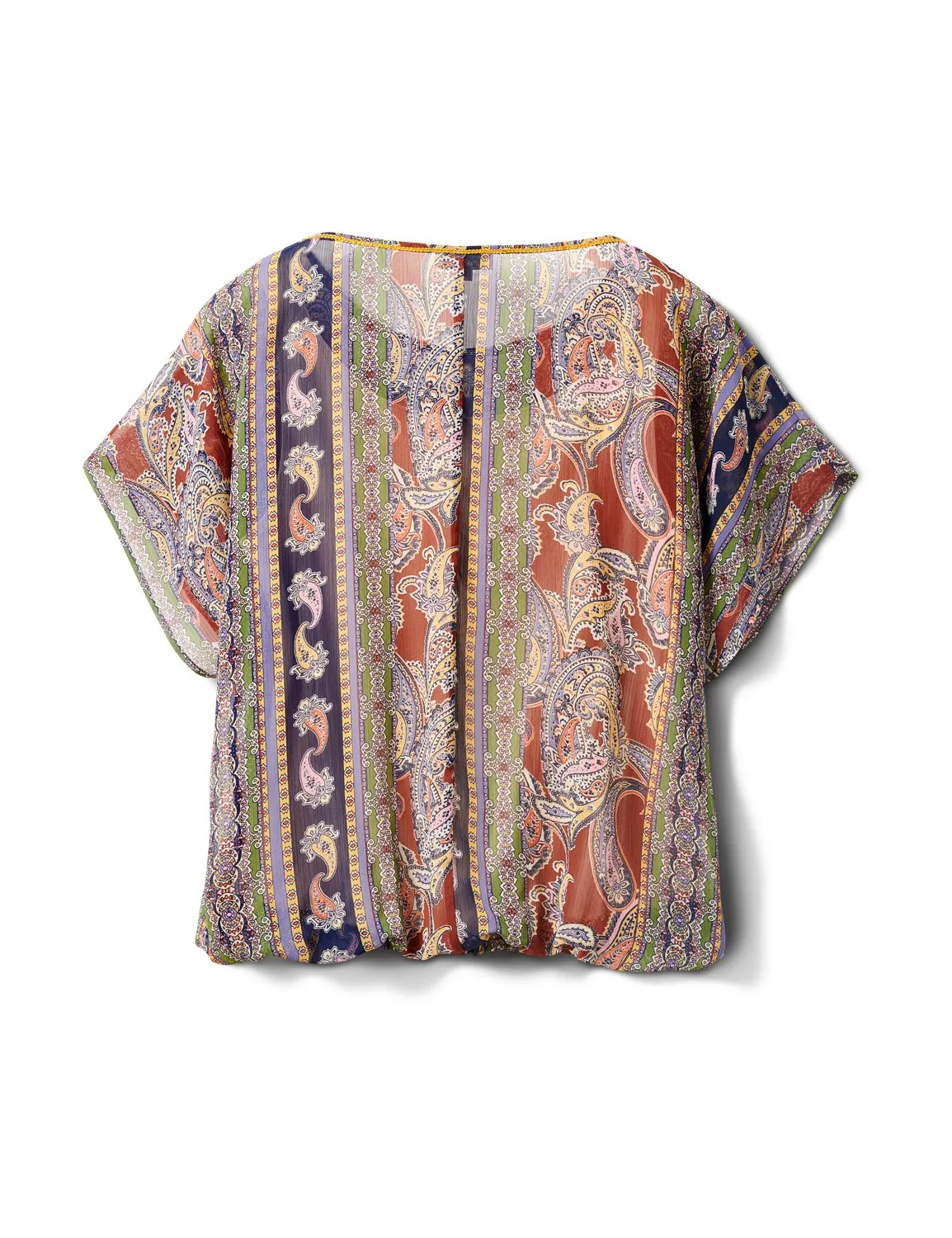 Placed Paisley Bubble Hem Blouse