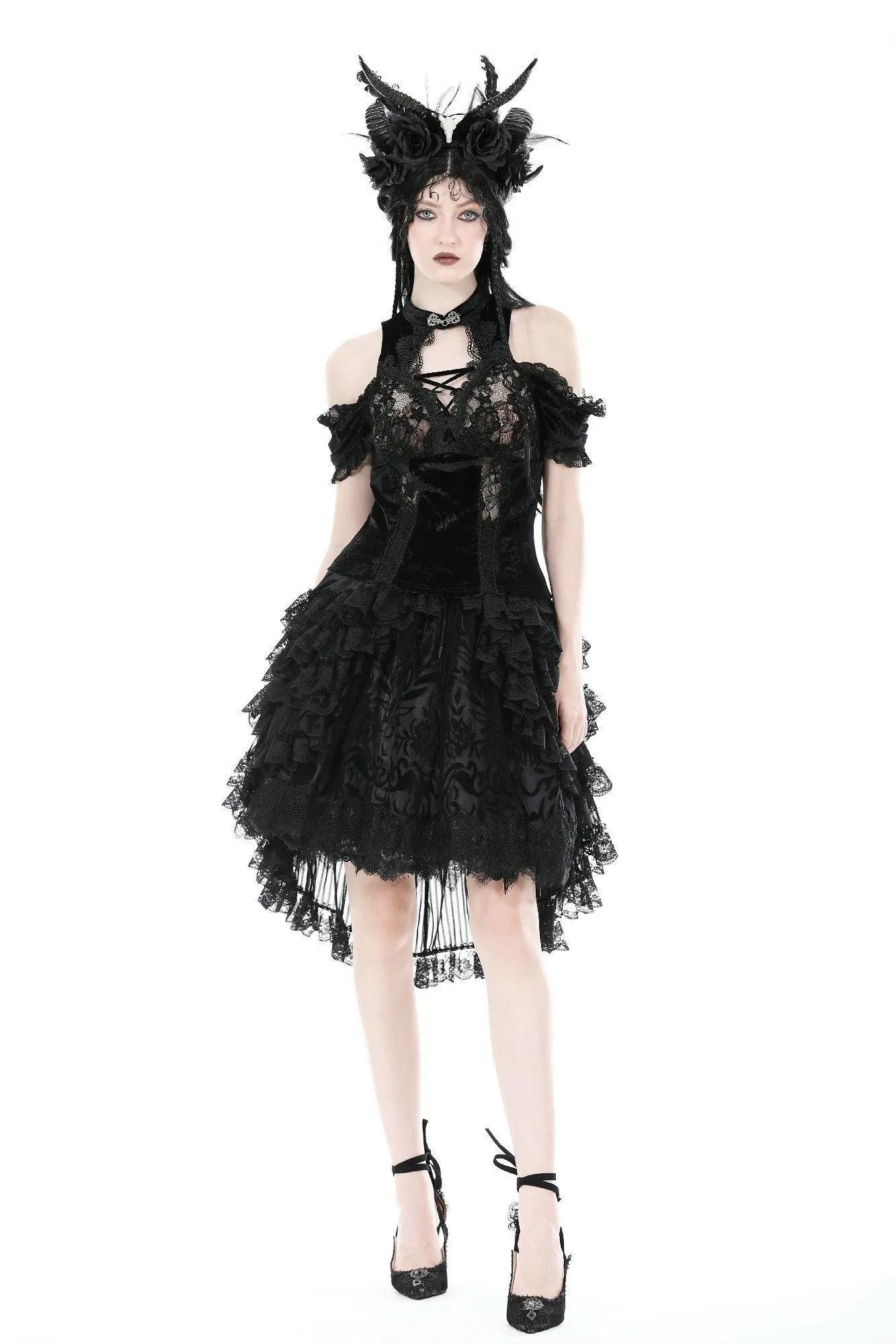 Princess frilly high low skirt KW317