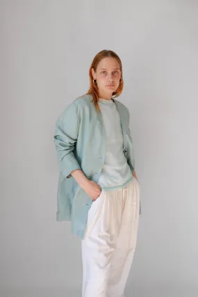 PURE SILK PASTEL PALE VINTAGE BLAZER