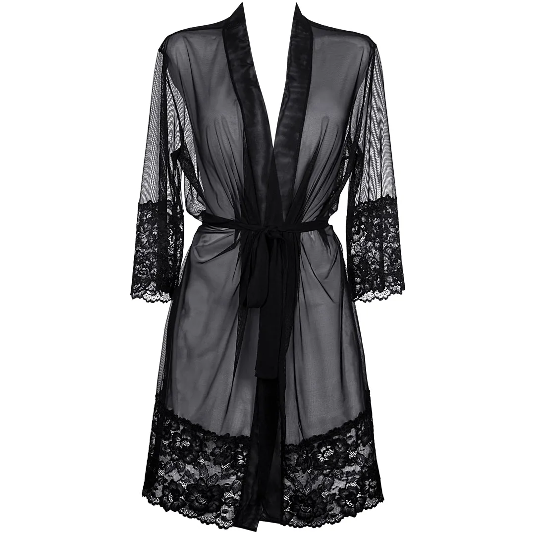 Sheer Robe Axami Naughty in Nude Black
