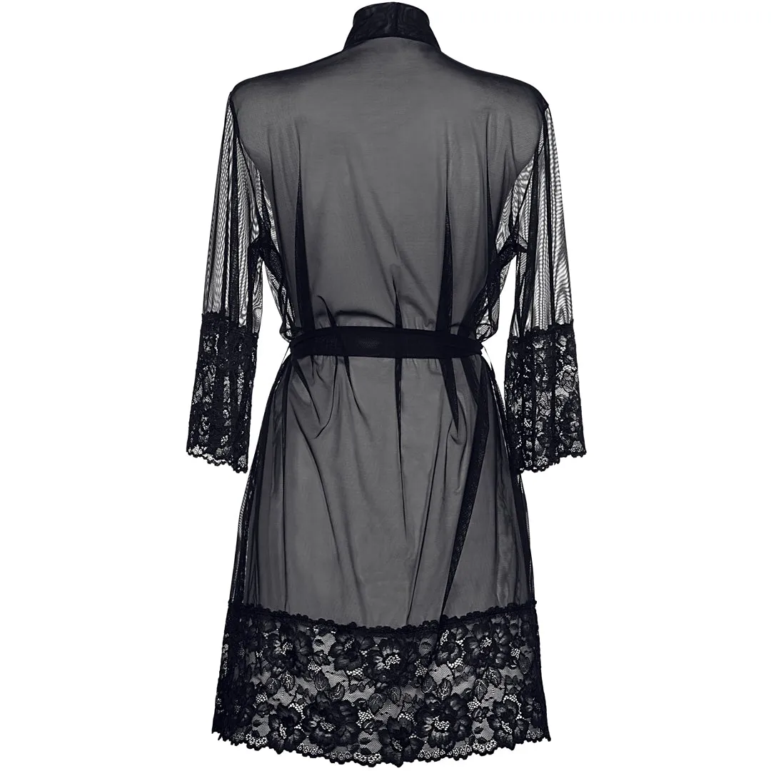 Sheer Robe Axami Naughty in Nude Black