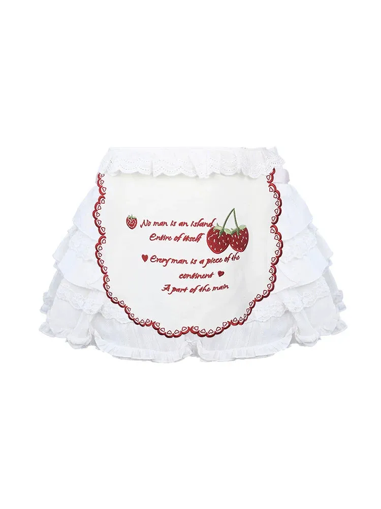 Top Sleeve   Cake Puff Strawberry Skirt Mousse