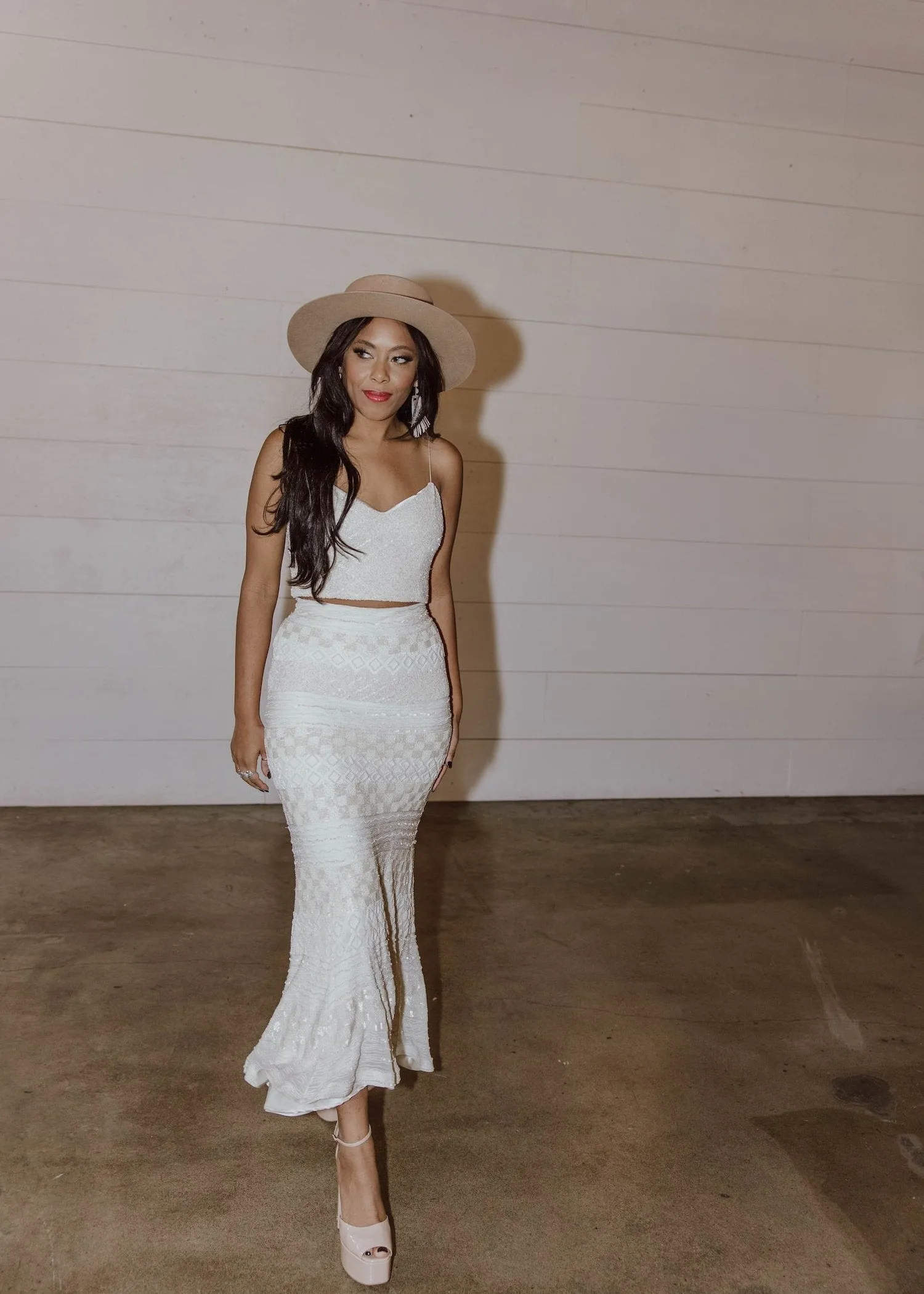 Two Piece Beaded High Low Dress